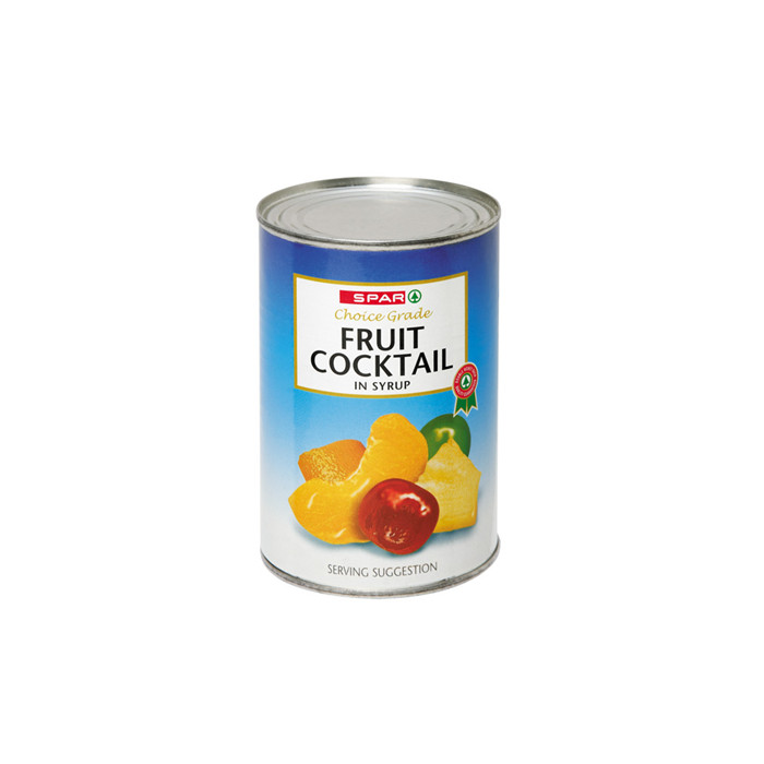 425g canned fruit cocktail in heavy syrup