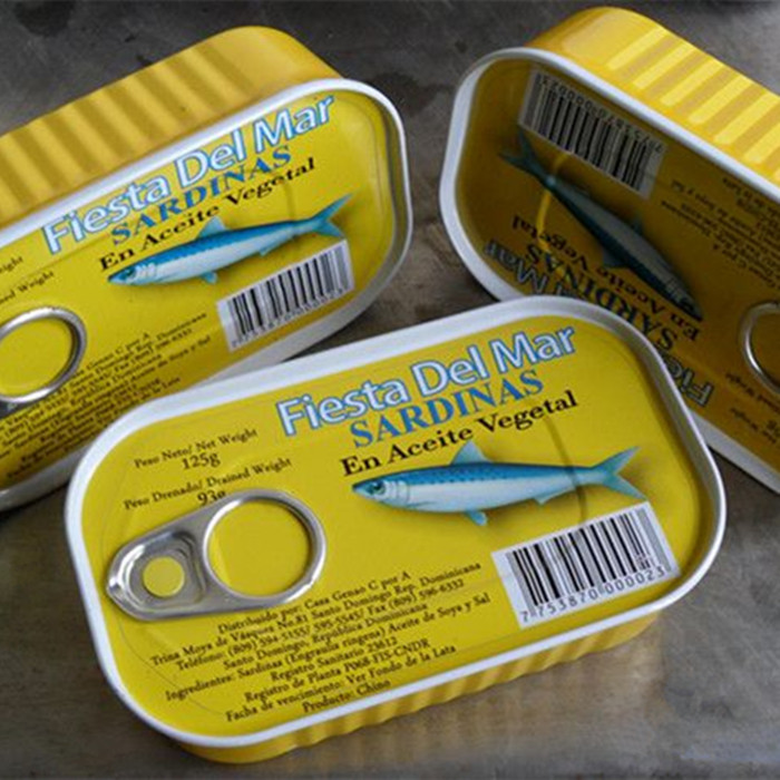 Canned sardine fish in brine