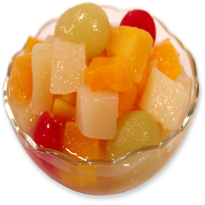 fruit jelly in cup in light syrup